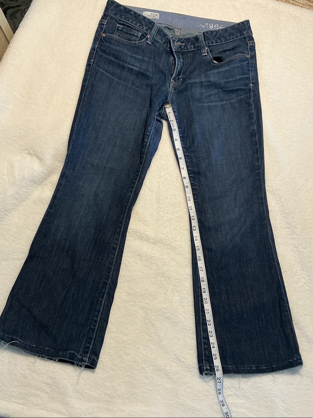 Women's Dark Blue Flare Jeans — Wide Leg Stretch Denim